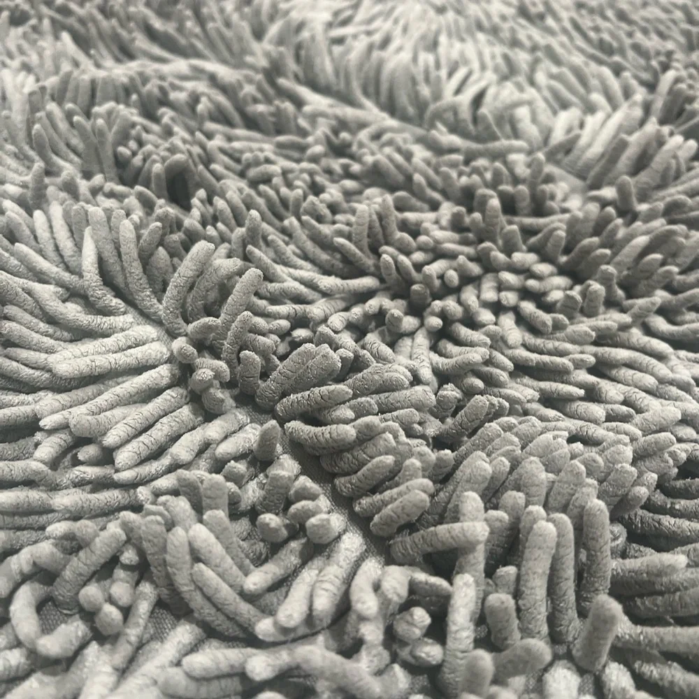 Gray Shaggy Bath Mat Set